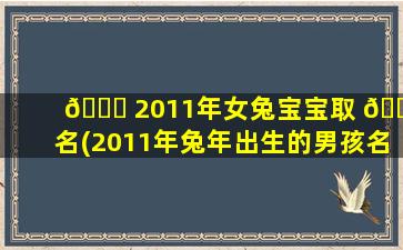 🐛 2011年女兔宝宝取 🐡 名(2011年兔年出生的男孩名字)